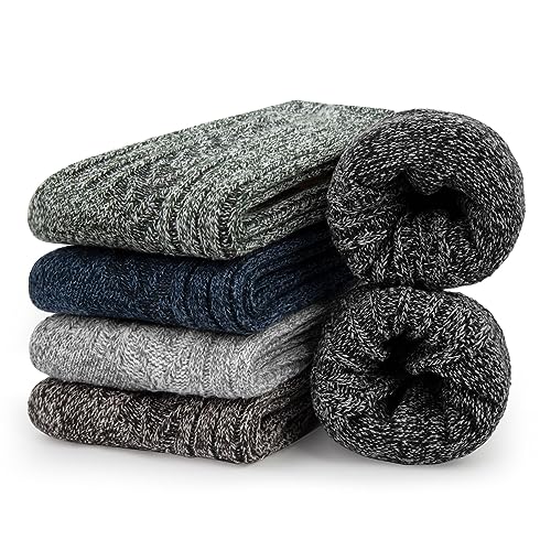 Chalier 5 Paar Damen Winter Wollesocken, atmungsaktive weiche dicke Socken - bunte Farbe Premium Qualität klimaregulierende Wirkung, Einheitsgröße, Mehfarbig -A10 von Chalier Finery