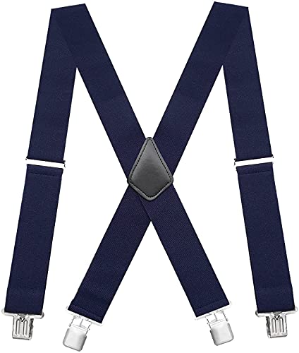 Chalier 50 mm Herren-Hosenträger, X-Rücken, elastisch, verstellbar, mit Clips Gr. Einheitsgröße, navy von Chalier