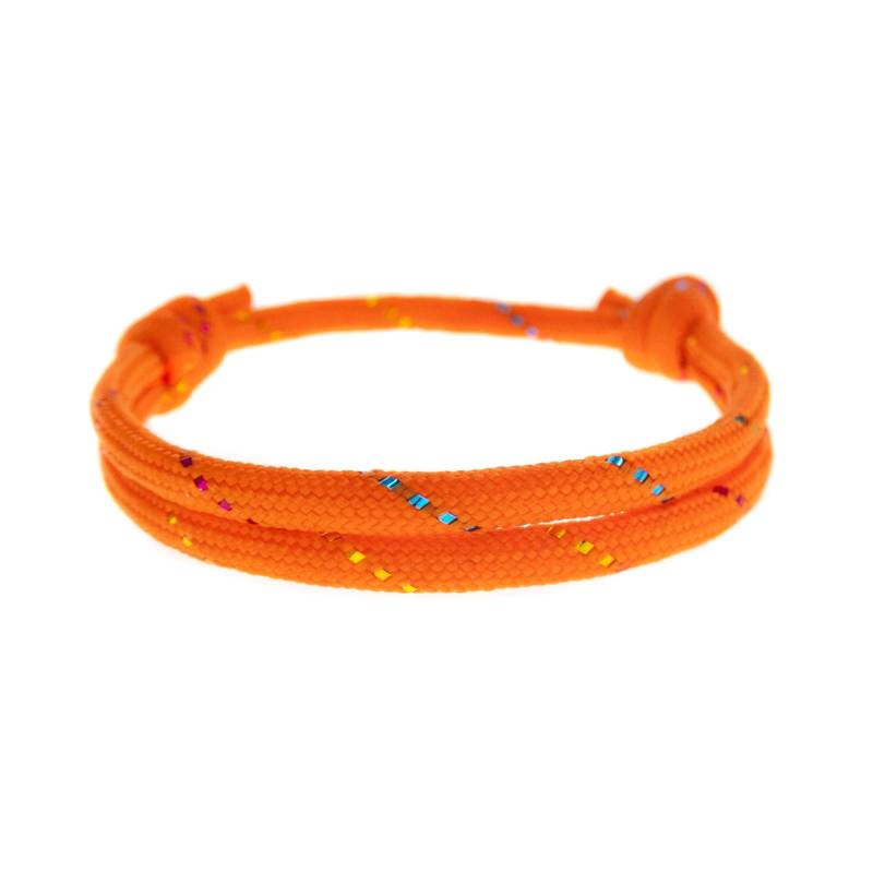 Schiebeknoten Freundschafts Armband. Verstellbares Slip Knot String Oranges Paracord Armband Für Männer, Frauen, Unisex. 4mm von ChalkBagsNadamlada