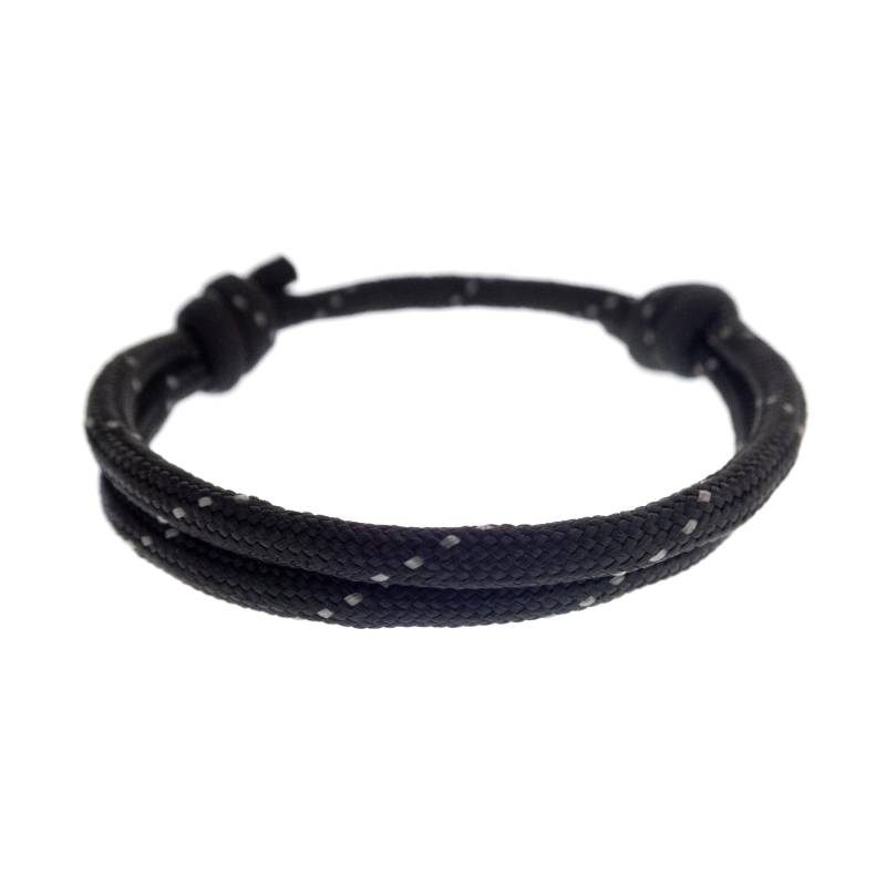 Schlupfknoten Freundschaftsarmband. Schiebeknoten String Schmuck. Verstellbares Seilarmband. Universell. Schwarz. Für Männer Und Frauen. 4mm von ChalkBagsNadamlada