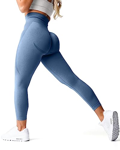 Challengym Workout-Leggings für Damen, hohe Taille, nahtlos, Po-Heben, Fitnessstudio, Übung, Yoga-Hose, elastische Strumpfhosen, 2 dunkelblau, X-Groß von Challengym