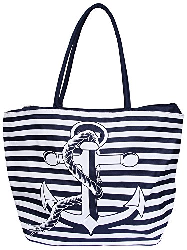 Cham Cham-Damen Anker Strandtasche Textilstoff mit Reißverschluss 3600044 von Cham Cham