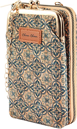 Cham Cham Handy-Mehrzweck-Tasche unter 8 Zoll mit Geldbörse Kork 19 x 11,5 x 4,5 cm Retro Brieftasche 3610004 (Mehrfarbig) von Cham Cham