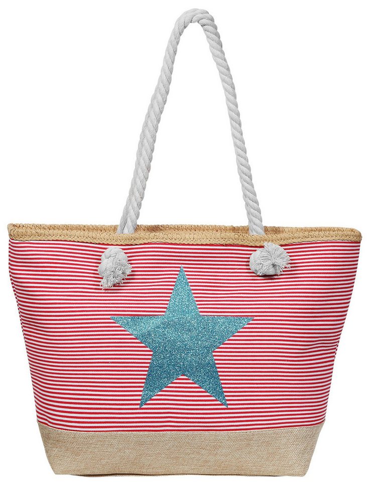 Cham Cham Henkeltasche Naji Damen Handtasche aus Textil mit Stern Motiv, Maße: 49 x 34 x von Cham Cham