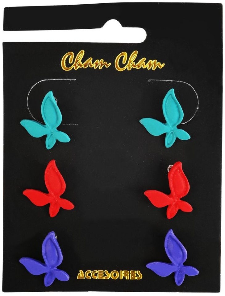 Cham Cham Ohrring-Set 030908100002 3-teiliges Set, Mehrfarbige, runde & flache Stecker (Paar) von Cham Cham