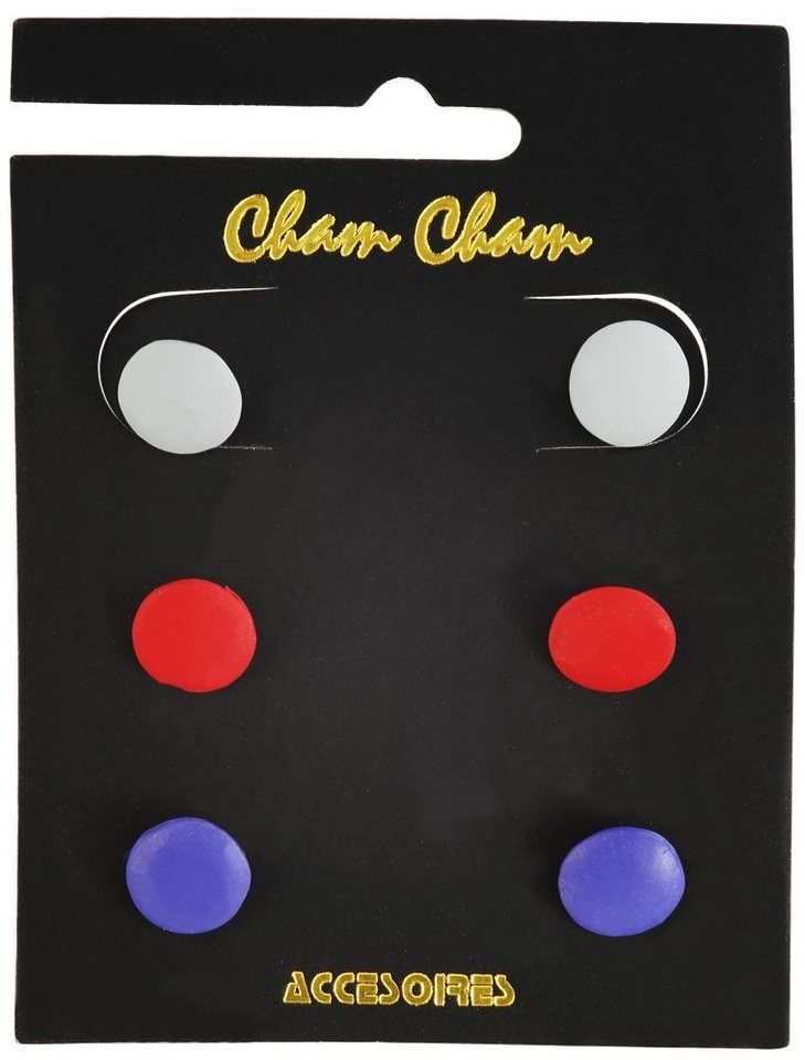Cham Cham Ohrring-Set 030908100002 3-teiliges Set, Mehrfarbige, runde & flache Stecker (Paar) von Cham Cham