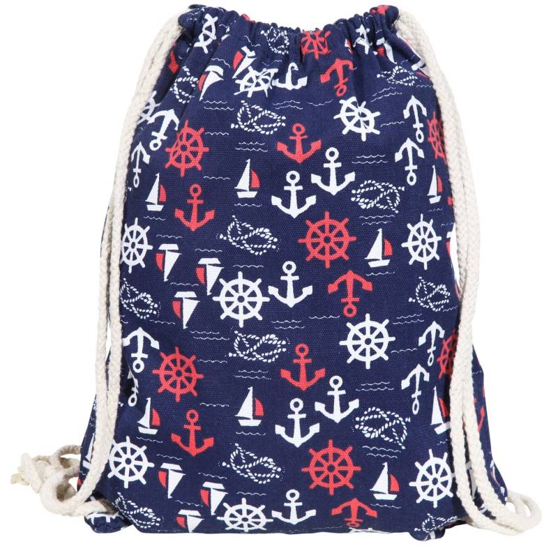 Cham Cham Turnbeutel Alwin Rucksack Rucksackbeutel aus Textil mit Ankermotiven (einzeln, Polybag) von Cham Cham