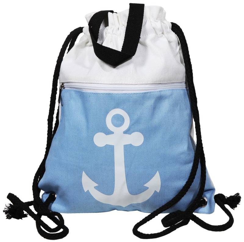 Cham Cham Turnbeutel Samio Unisex Rucksack Rucksackbeutel aus Textil mit Ankermotiv (einzeln, Polybag) von Cham Cham