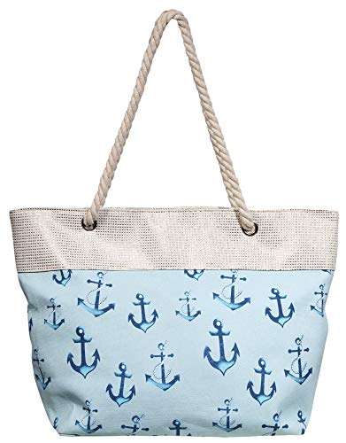 Excellanc Damen-Handtasche Strandtasche Anker maritim 33 x 56 x 12 cm 3600197 von Cham Cham