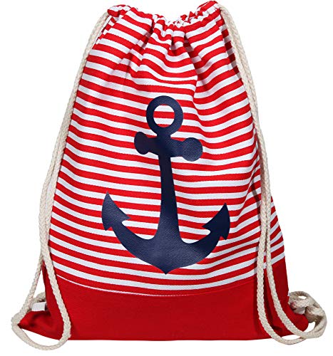 ChamCham Damen - Rucksack Handtasche Turnbeutel Stoff Anker Anchor von ChamCham
