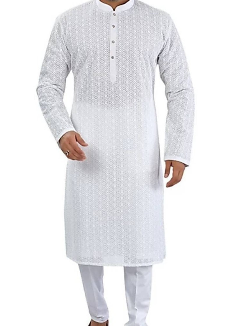 Lucknowi Chikankari Herren Kurta Pyjama Set, Man Pyjama, Hochzeitskleid Für Mann, Eid Geschenk, Männergeschenk, Ca. Entwurf von Chamantailormade