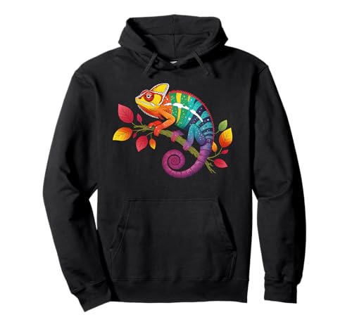 Buntes Chamäleon-Reptilienliebhaber, Regenbogen-Eidechse, Damen, Herren Pullover Hoodie von Chameleon Costume for Animal Lovers For Women Men