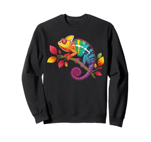 Buntes Chamäleon-Reptilienliebhaber, Regenbogen-Eidechse, Damen, Herren Sweatshirt von Chameleon Costume for Animal Lovers For Women Men