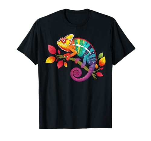 Buntes Chamäleon-Reptilienliebhaber, Regenbogen-Eidechse, Damen, Herren T-Shirt von Chameleon Costume for Animal Lovers For Women Men