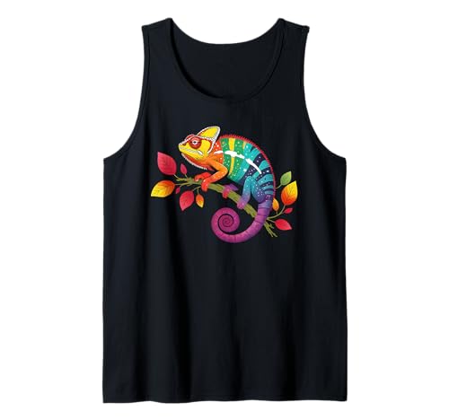 Buntes Chamäleon-Reptilienliebhaber, Regenbogen-Eidechse, Damen, Herren Tank Top von Chameleon Costume for Animal Lovers For Women Men