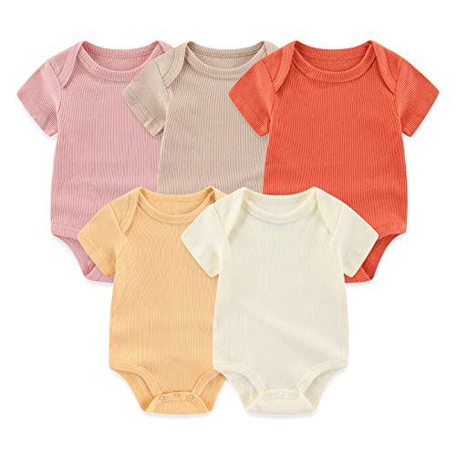 Chamie Newborn Baby Bodysuit Kurzarm für Baby Jungen und Mädchen 0-12M, 5er Pack Chamie Newborn Baby Bodysuit Kurzarm für Baby Jungen und Mädchen 0-12M, 5er Pack von Chamie