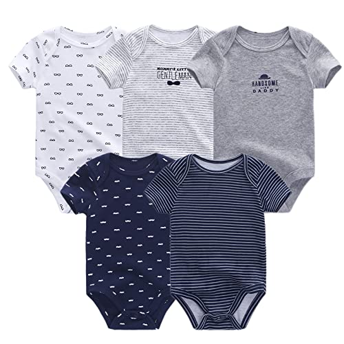 Chamie Newborn Baby Bodysuit Kurzarm für Baby Jungen und Mädchen 0-12M, 5er Pack von Chamie