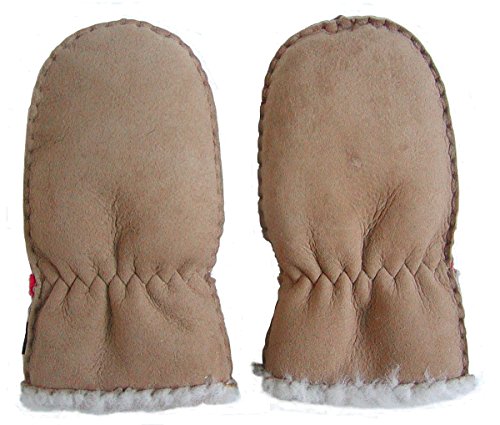 Chamier Lammfellprodukte Lammfell Handschuhe Babys camel, Baby Fell Fäustlinge, Größe M von Chamier Lammfellprodukte