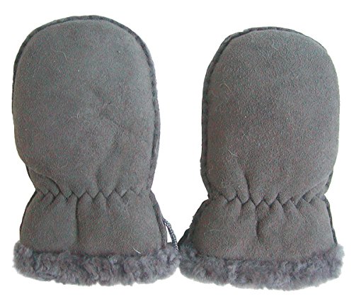 Chamier Lammfellprodukte Lammfell Handschuhe Babys grau, Baby Fell Fäustlinge, Größe L von Chamier Lammfellprodukte