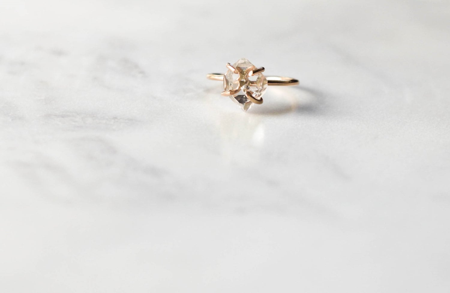 Herkimer Diamant Ring Aus Massivem Gelbgold Herkimer Diamant Ring Aus Massivem Gelbgold von ChampagneAndGlitter