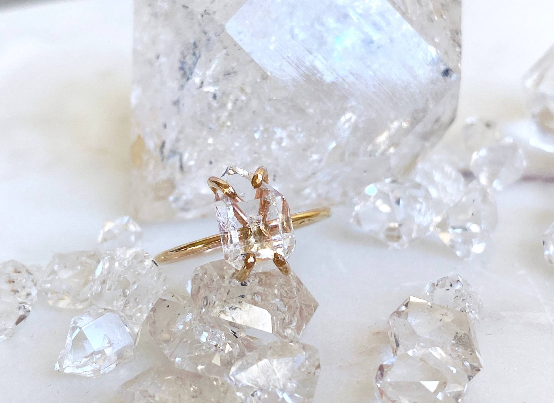 Herkimer Diamant Ring in Gold Herkimer Diamant Ring in Gold von ChampagneAndGlitter