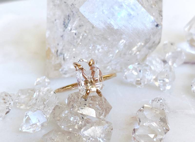 Herkimer Diamant Ring in Gold Herkimer Diamant Ring in Gold von ChampagneAndGlitter