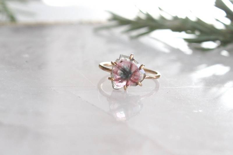 Rosenschliff Blau + Pink Turmalinring Rosenschliff Blau + Pink Turmalinring von ChampagneAndGlitter