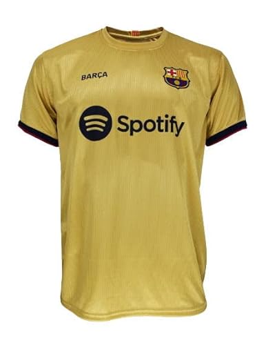 Champion's City T-Shirt Zweite Trikot - Offizielle Replik FC Barcelona - Saison 2022/2023 - Erwachsene, gelb, XL von Champion's City