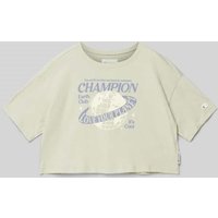 CHAMPION Cropped T-Shirt mit Motiv-Print in Mint, Größe 140 von Champion