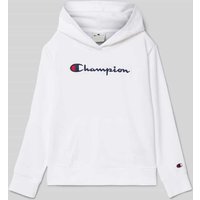 CHAMPION Hoodie mit Label-Stitching in Weiss, Größe 140 von Champion