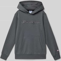 CHAMPION Regular Fit Hoodie mit Logo-Stitching Modell 'Icons' in Graphit, Größe 152 von Champion