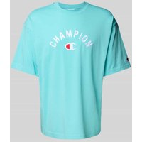 CHAMPION Relaxed Fit T-Shirt mit Label-Stitching in Aqua, Größe XL von Champion