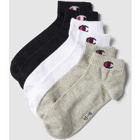 CHAMPION Sneakersocken mit Label-Print im 6er-Pack in Mittelgrau Melange, Größe 39/42 von Champion