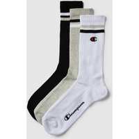 CHAMPION Socken mit Kontraststreifen im 3er-Pack Modell 'Crew Socks' in Mittelgrau Melange, Größe 39/42 von Champion