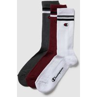 CHAMPION Socken mit Label-Detail im 3er-Pack Modell 'Crew Socks' in Bordeaux, Größe 39/42 von Champion