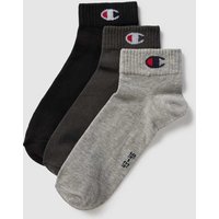 CHAMPION Socken mit Label-Detail im 3er-Pack Modell 'Quarter Sock' in Dunkelgrau, Größe 39/42 von Champion