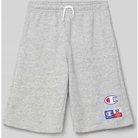 CHAMPION Sweatshorts mit Logo-Print in Mittelgrau Melange, Größe 152 von Champion
