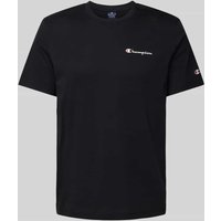 CHAMPION T-Shirt mit Label-Print und Logo-Patch in Black, Größe M von Champion