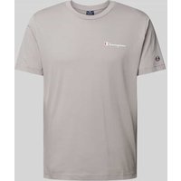 CHAMPION T-Shirt mit Label-Print und Logo-Patch in Hellgrau, Größe L von Champion