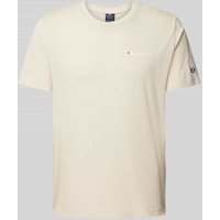 CHAMPION T-Shirt mit Label-Print und Logo-Patch in Sand, Größe L von Champion