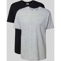 CHAMPION T-Shirt mit Logo-Badge im 2er-Pack in Hellgrau Melange, Größe XXL von Champion