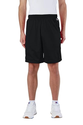 Champion Herren-Shorts aus Polyester-Mesh, 22,9 cm, ohne Taschen, Schwarz, Mittel von Champion