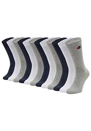 Champion 12 Paar Crew Socken Gr. 35-46 Unisex Tennissocken U24558, Farbe:White/Blue/Grey, Socken & Strümpfe:39-42 von Champion