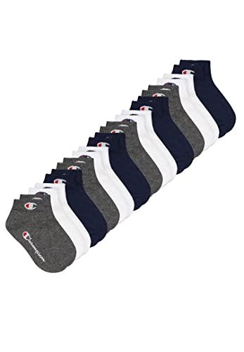 Champion 12 Paar Quarter Socken Gr. 35-46 Unisex Sneaker Kurzsocken, Farbe:532 - navy/grey/nightshadow b, Socken & Strümpfe:43-46 von Champion