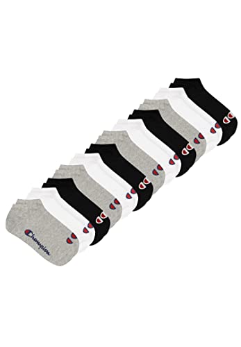 Champion 12 Paar Sneaker Socken Gr. 35-46 Unisex Sneaker Kurzsocken, Farbe:882 - grey/white/black, Socken & Strümpfe:35-38 von Champion