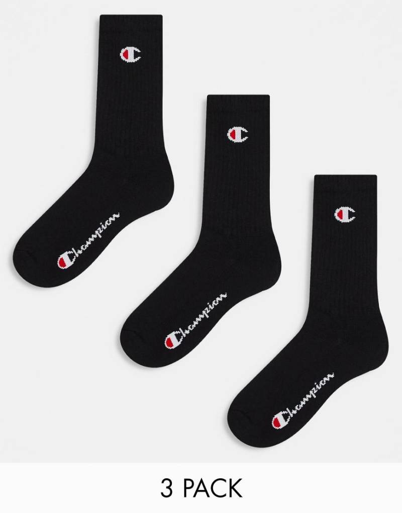 Champion - 3er-Pack Crew-Socken in Schwarz von Champion