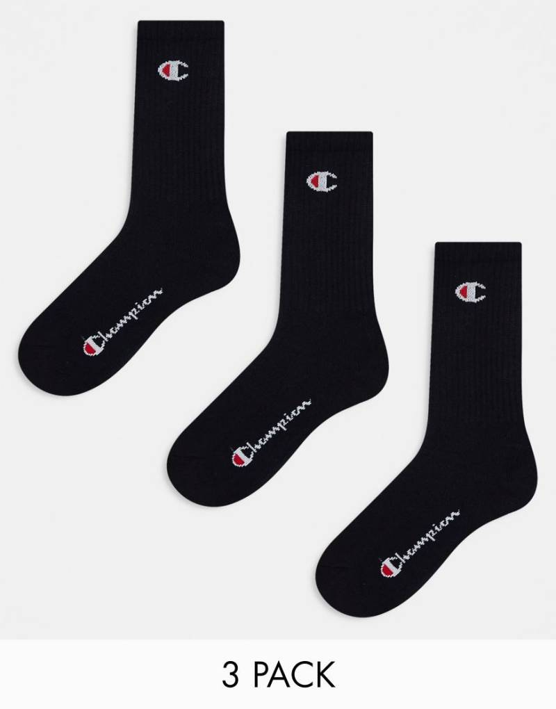 Champion - 3er-Pack Crew-Socken in Schwarz von Champion