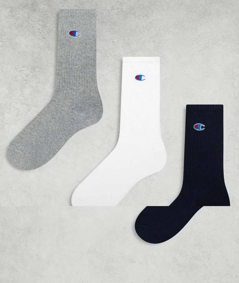 Champion - 3er-Pack Crew-Socken in verschiedenen Farben-Bunt von Champion
