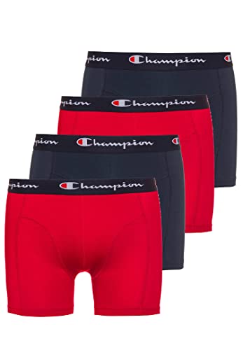 Champion 4er Pack Boxershorts Men Herren Unterhose Pant Boxer Unterwäsche, Farbe:Red/Blue, Bekleidungsgröße:S von Champion