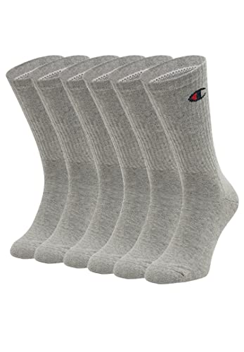 Champion 6 Paar Crew Socken Gr. 35 - 46 Unisex Tennissocken U24558, Farbe:400 - grey, Socken & Strümpfe:35-38 von Champion